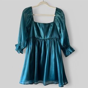 🔥CLEAR OUT🔥 NWT Teal Babydoll Dress Women’s Size Large